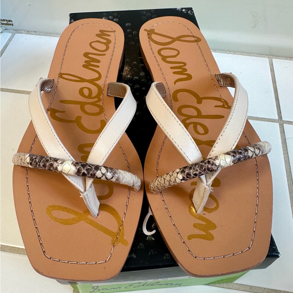 NEW- Sam Edelman Women's Ivory & Tab Sandals